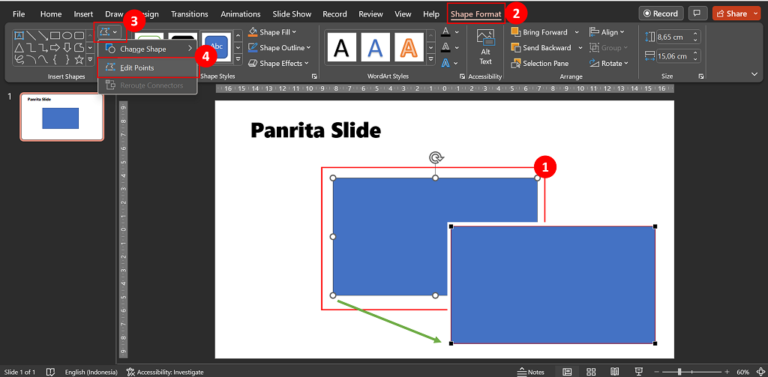 Cara Menggunakan Edit Points Untuk Mengubah Shape Di Powerpoint Panrita Slide 6008